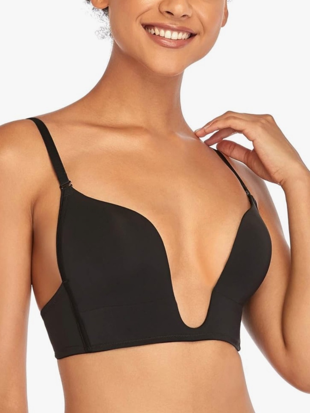 La Senza Black Deep U Plunge  Bra - Women Intimates - 34D